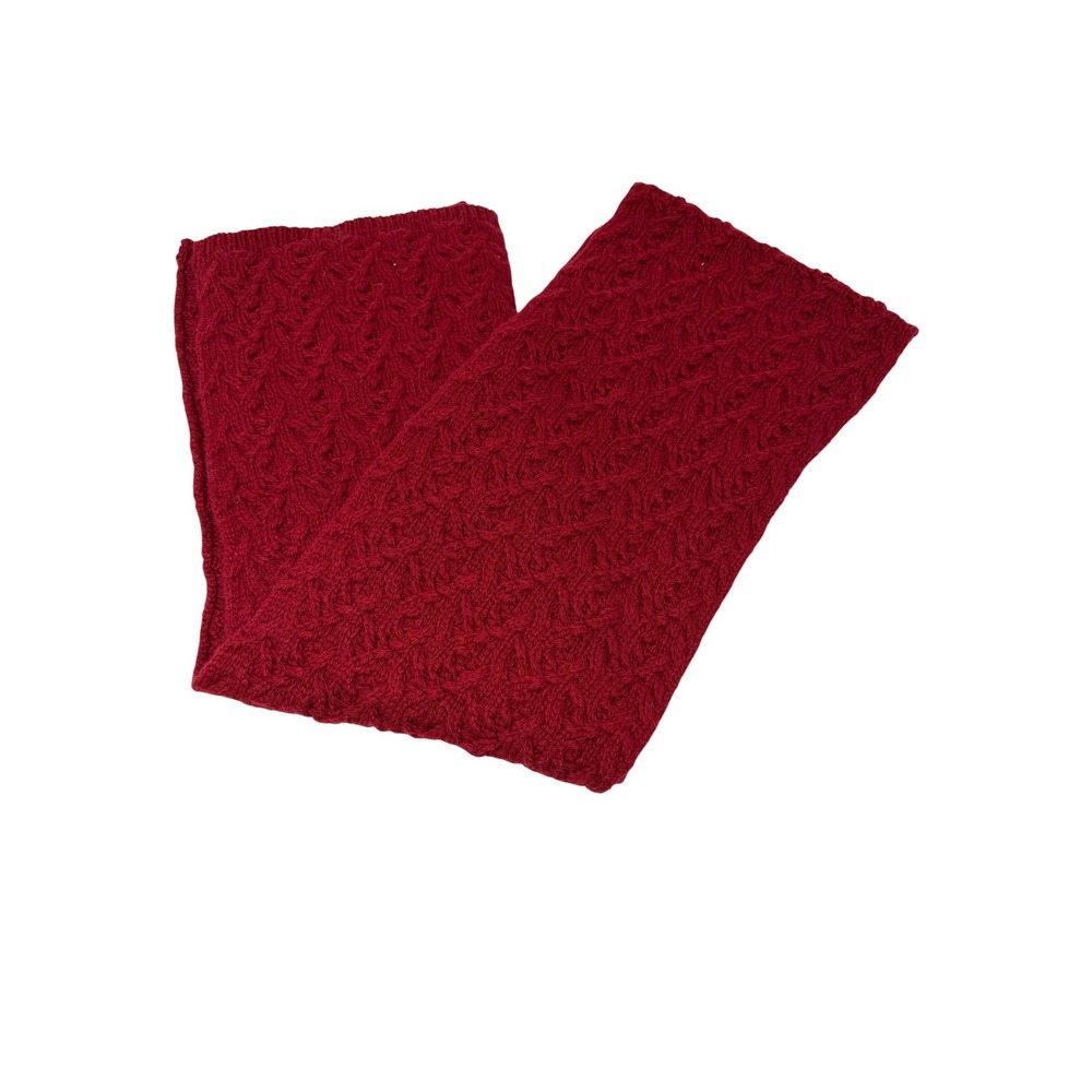 Talbots Scarf Womens OS Red Excellent Wool Alpaca Blend Cable Knit Rectangular